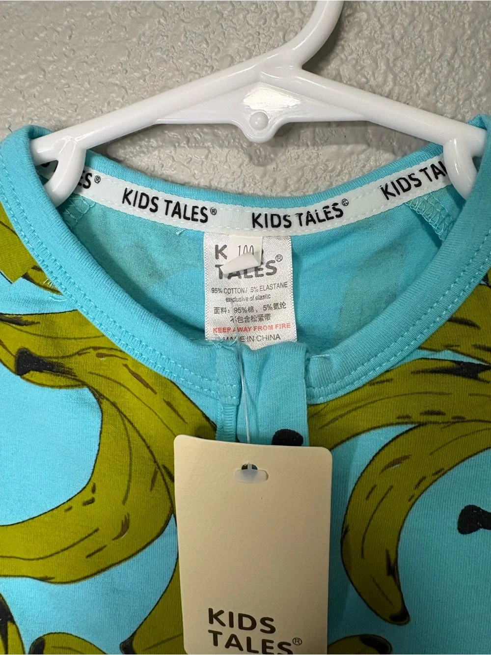 Kids Tales Banana Print Zip Romper Baby Toddler Size 3T (100) NWT Blue One Piece